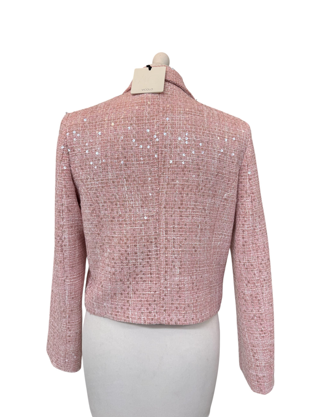 Giacca chanel rosa con paiettes