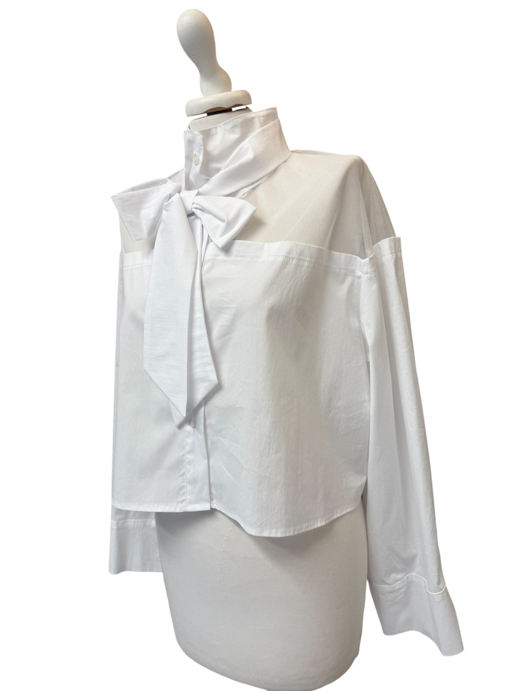 Camicia crop con fiocco