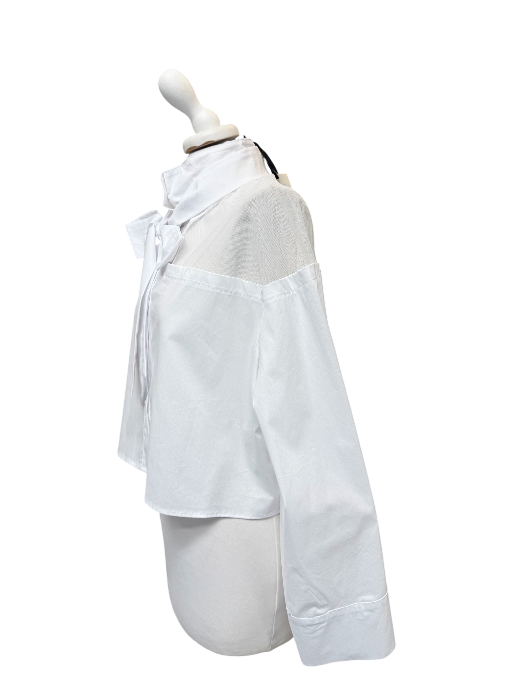 Camicia crop con fiocco