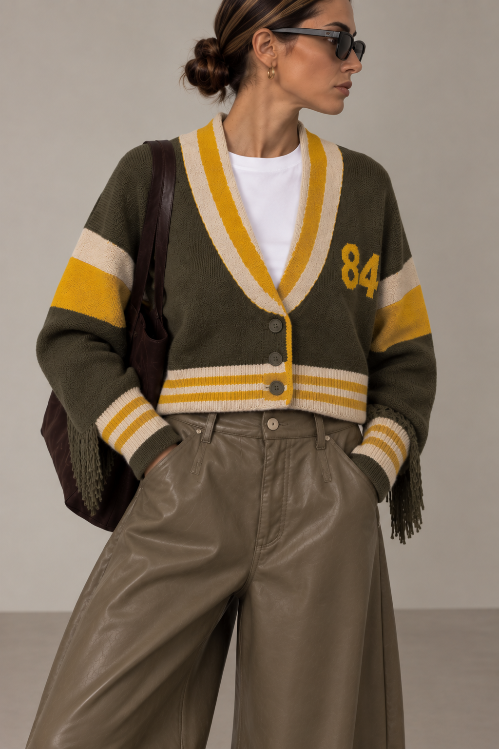 Cardigan bomber verde militare