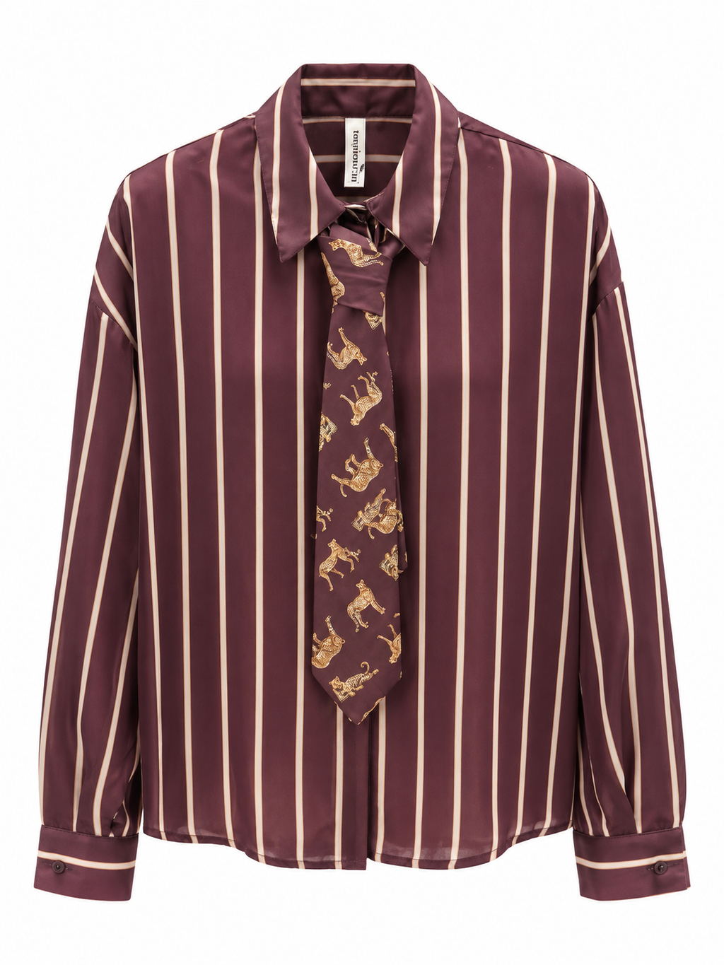 Camicia rigata + cravatta leopardato