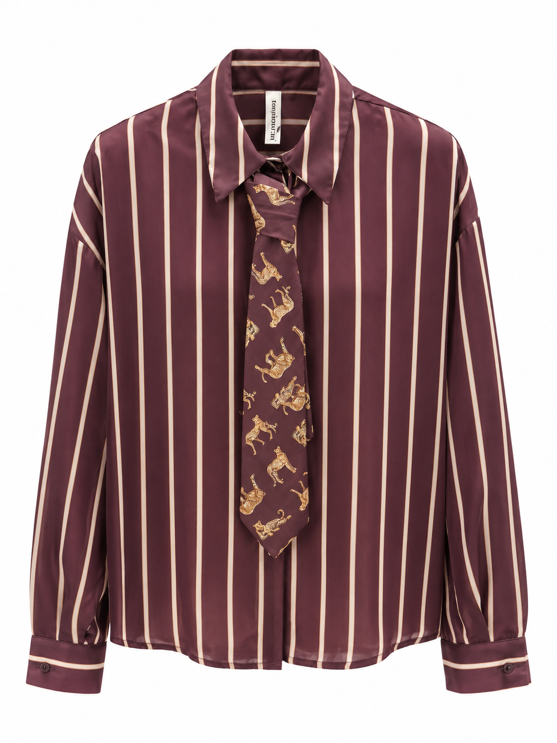 Camicia rigata + cravatta leopardato