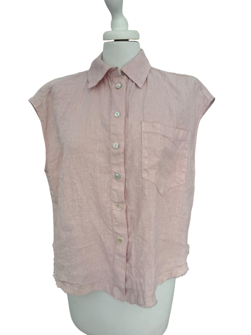 Camicia smanicata puro lino