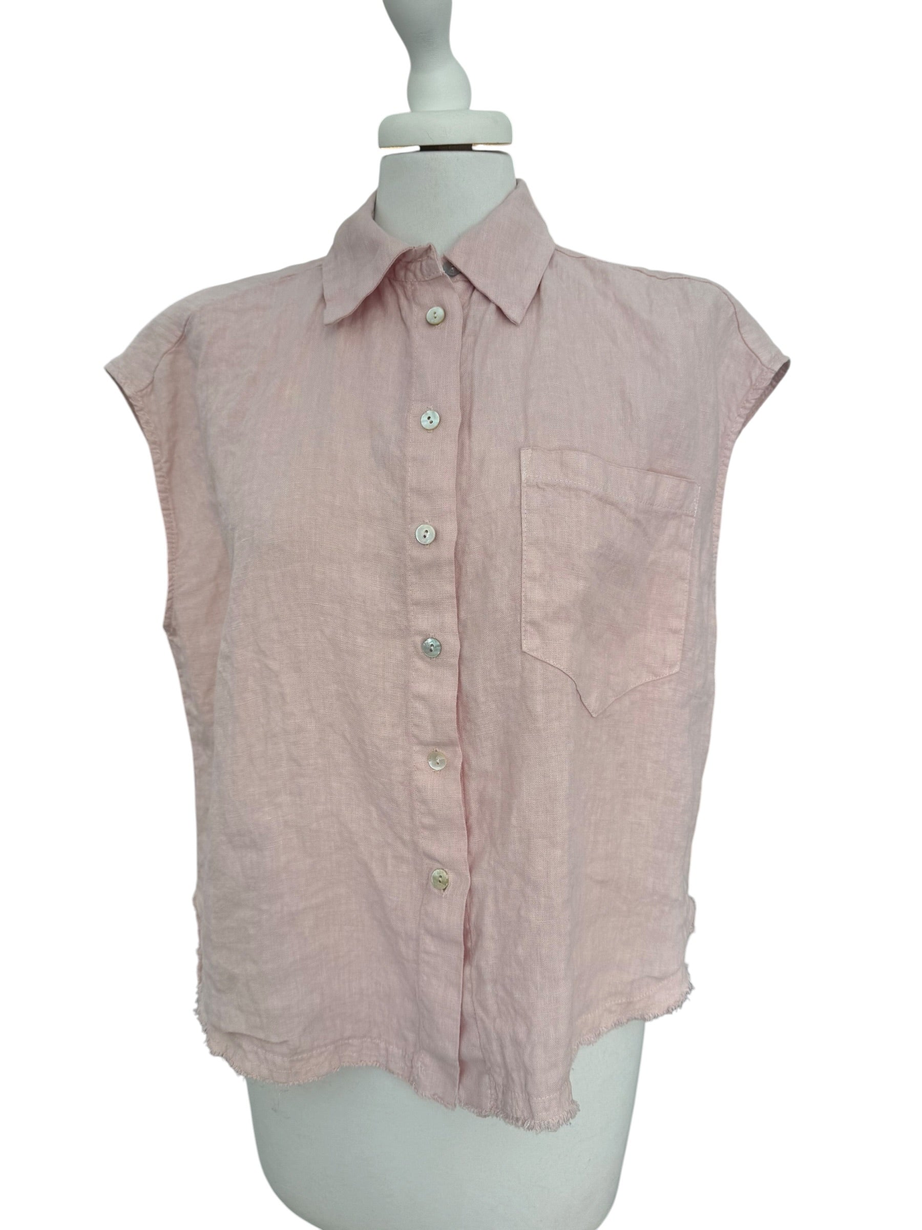 Camicia smanicata puro lino