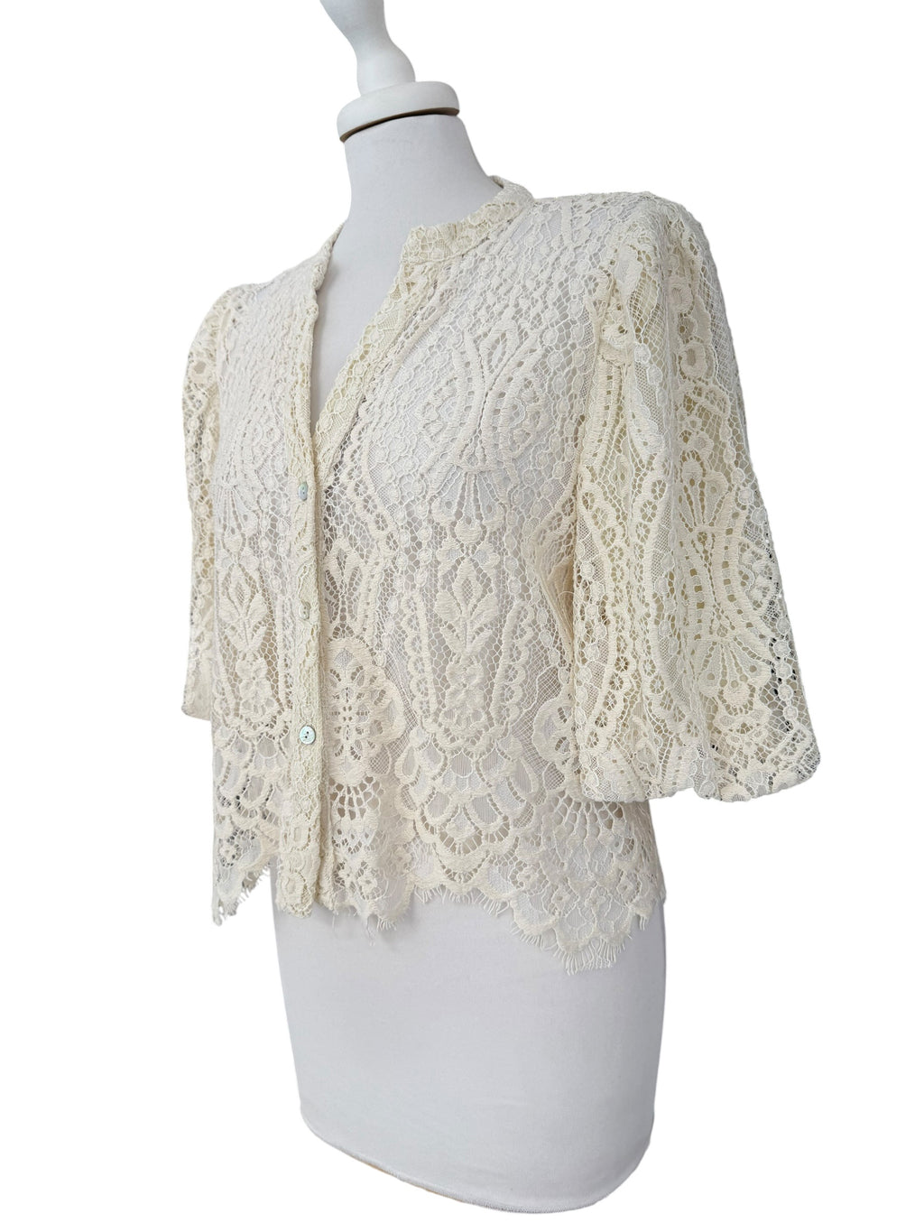 Camicia in pizzo manica palloncino