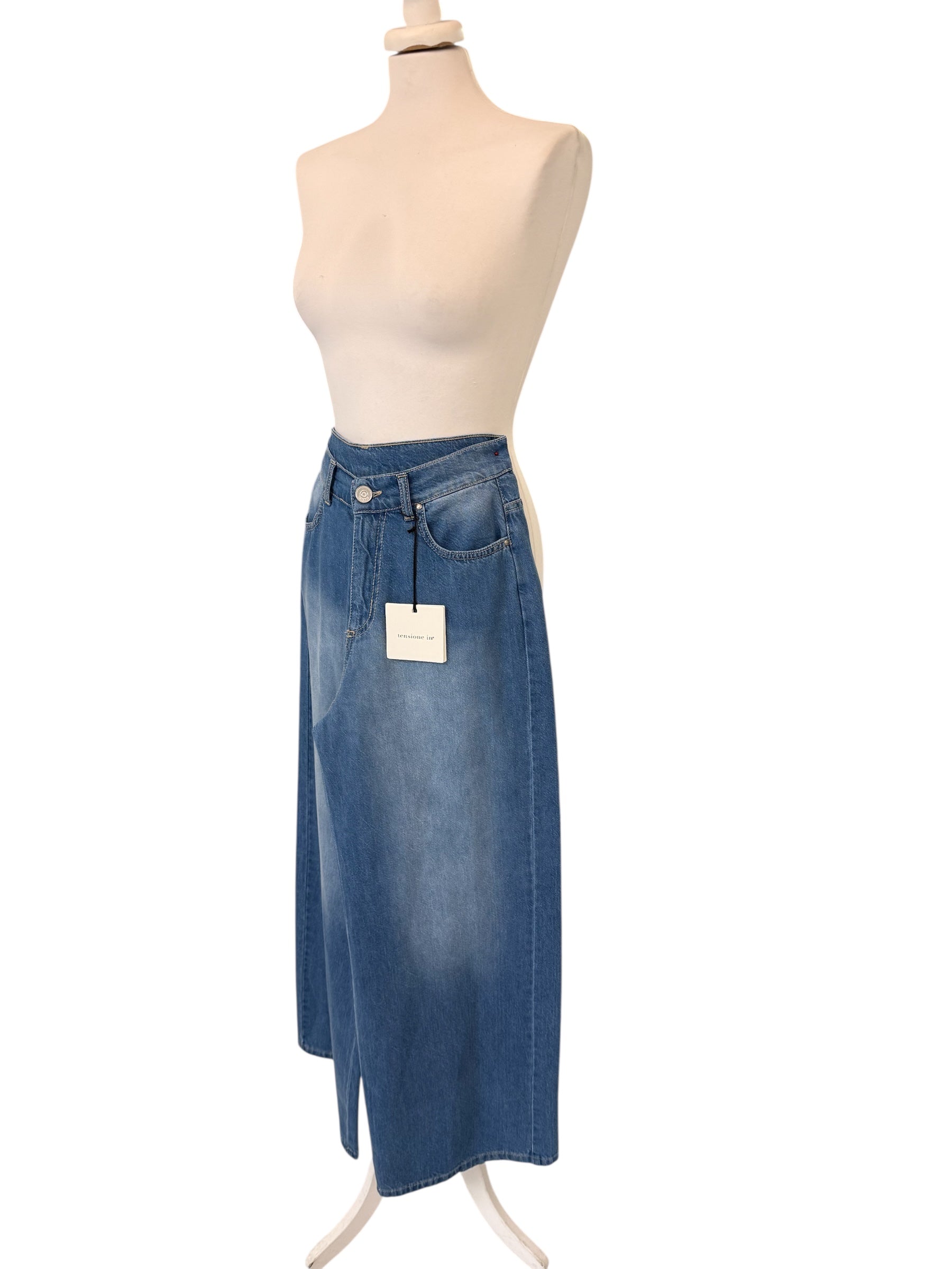 Jeans tasca in camoscio