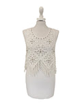 Top macramè con frange