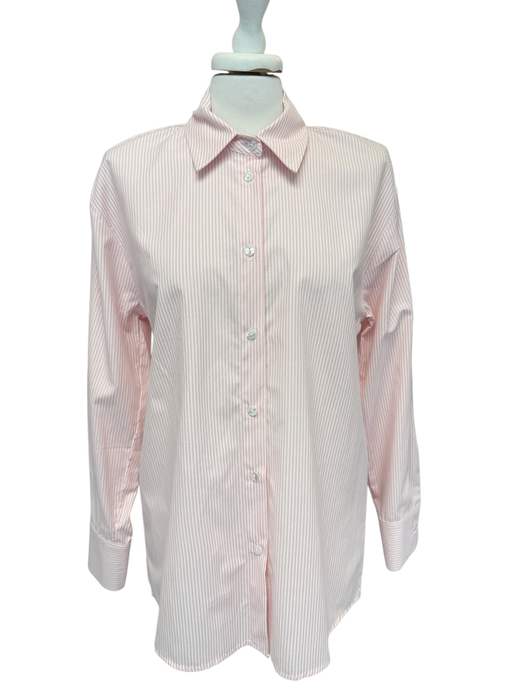 Camicia a righe rosa/bco