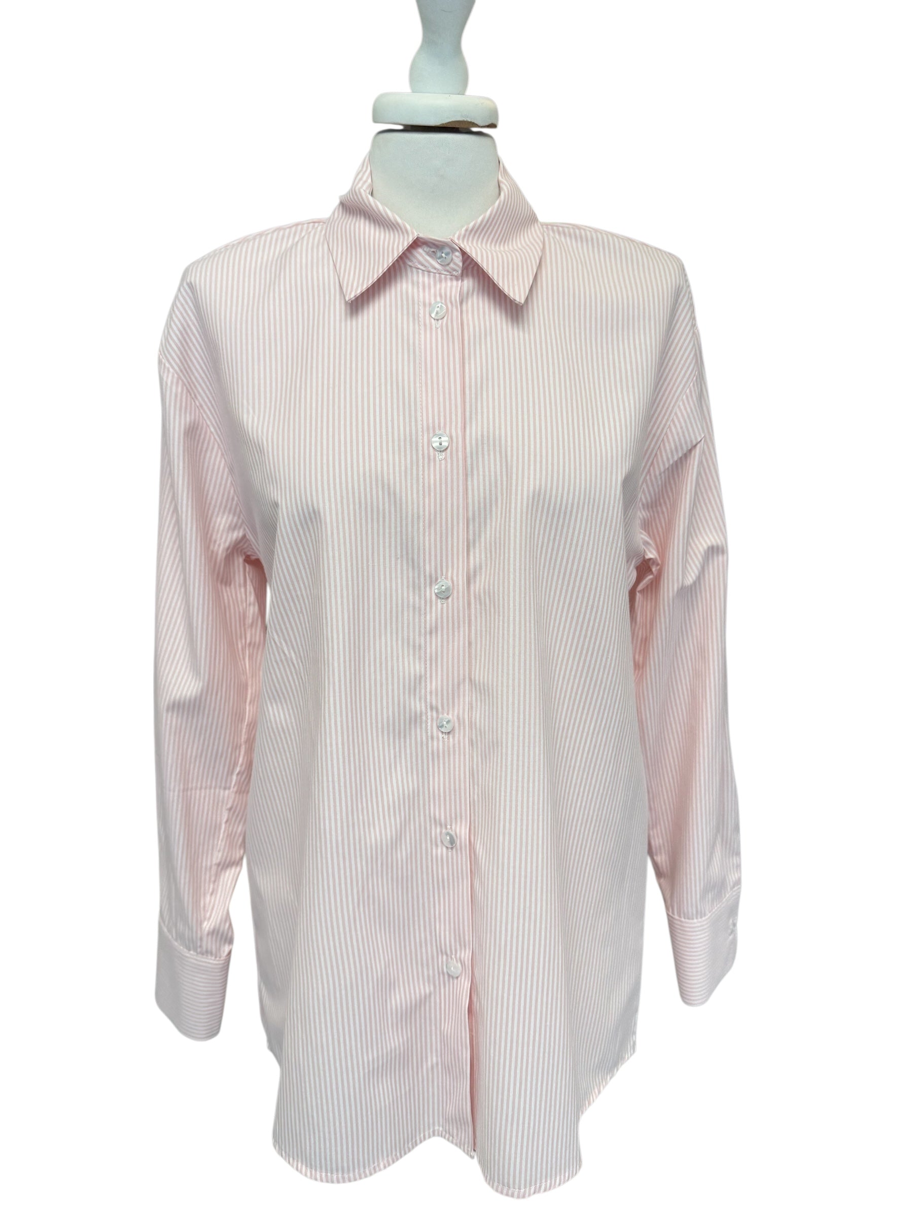 Camicia a righe rosa/bco