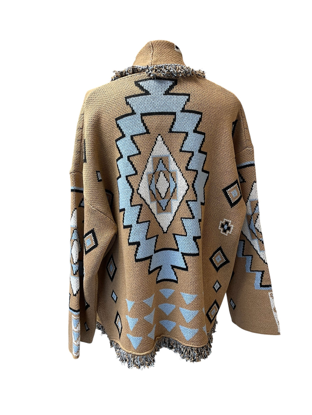 Cardigan alanui camel/azzurro/panna