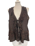 Gilet lino con pizzo variante unica