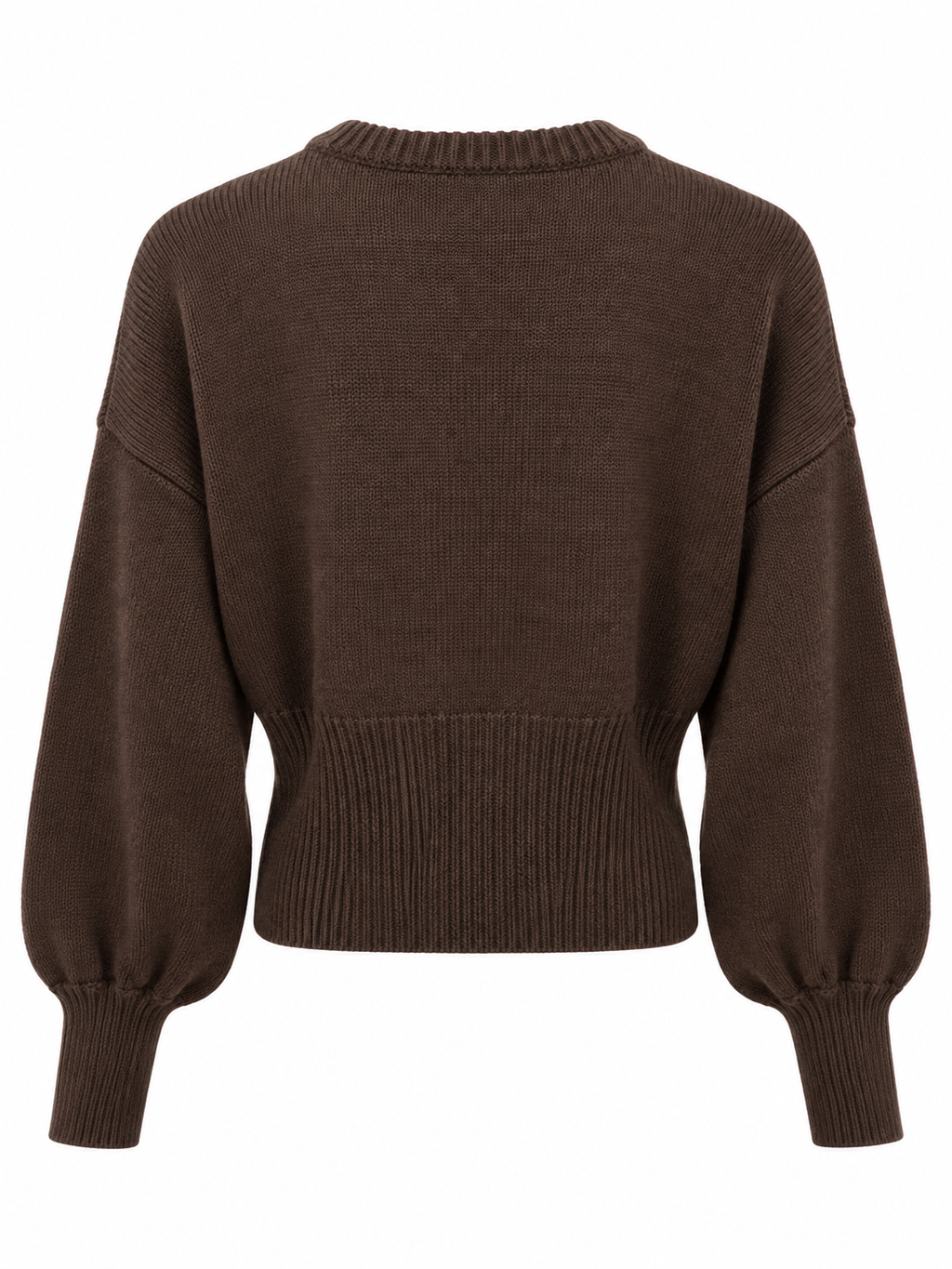 Maglia moro manica palloncino fittata con zip
