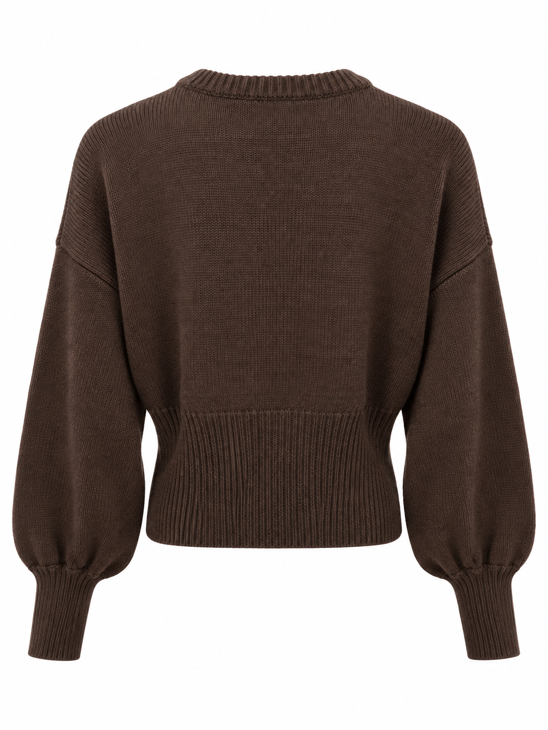 Maglia moro manica palloncino fittata con zip