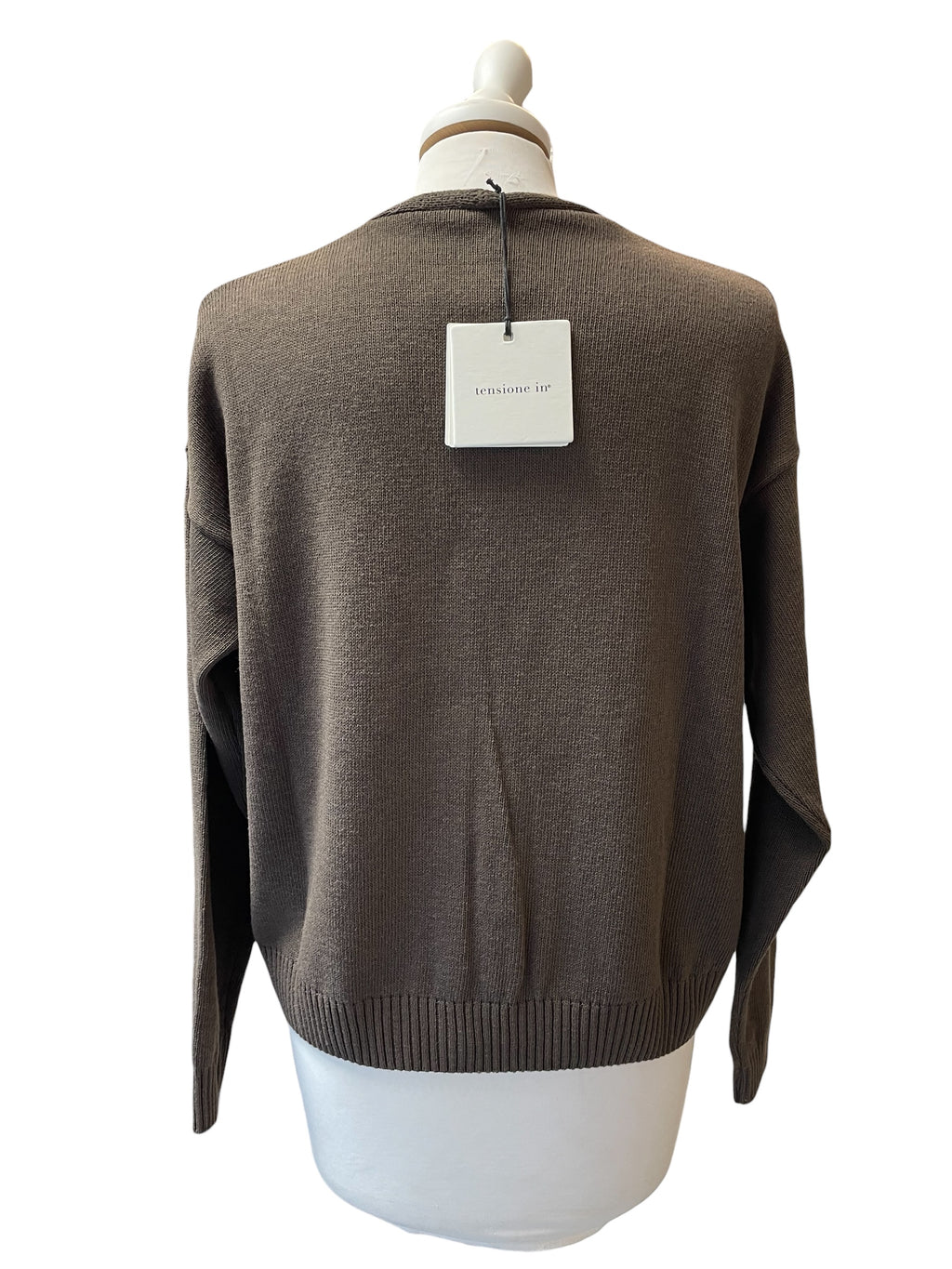 Cardigan rombi strass moro/rosa/beige