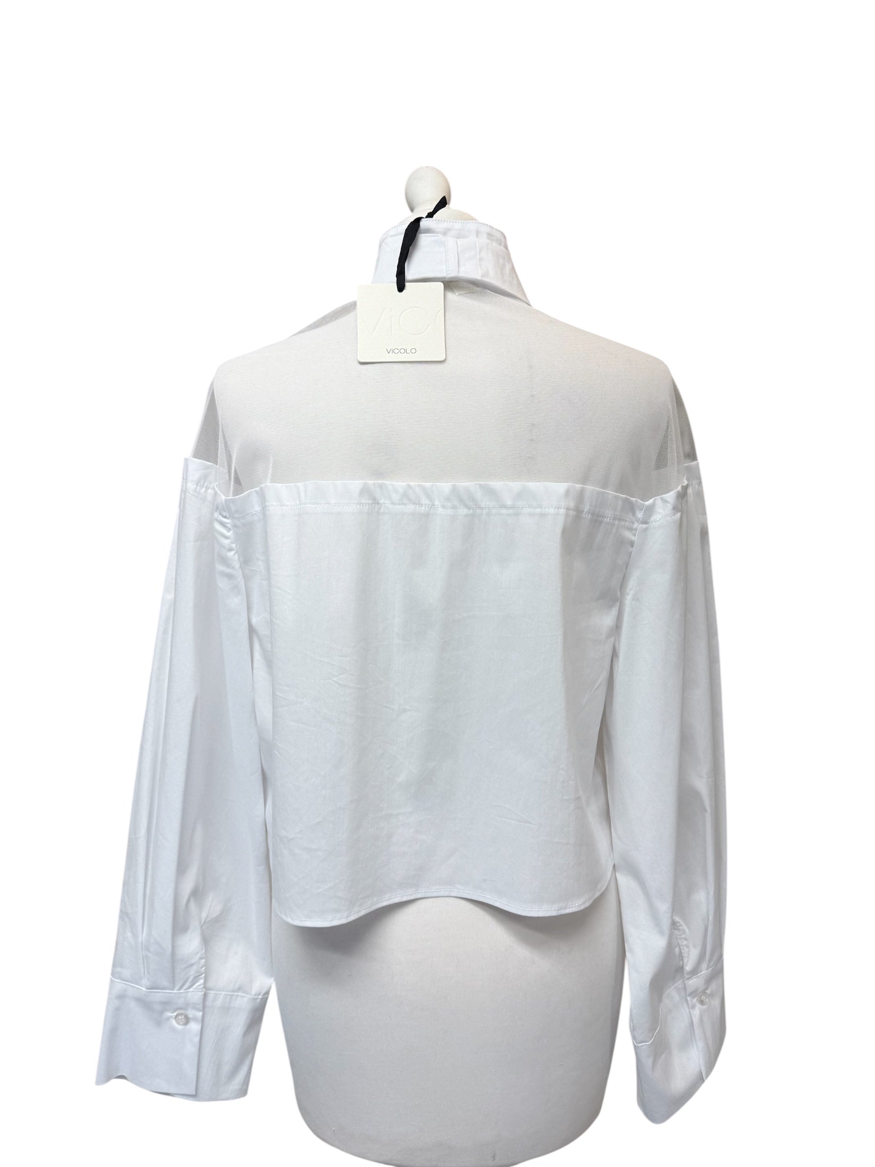 Camicia crop con fiocco