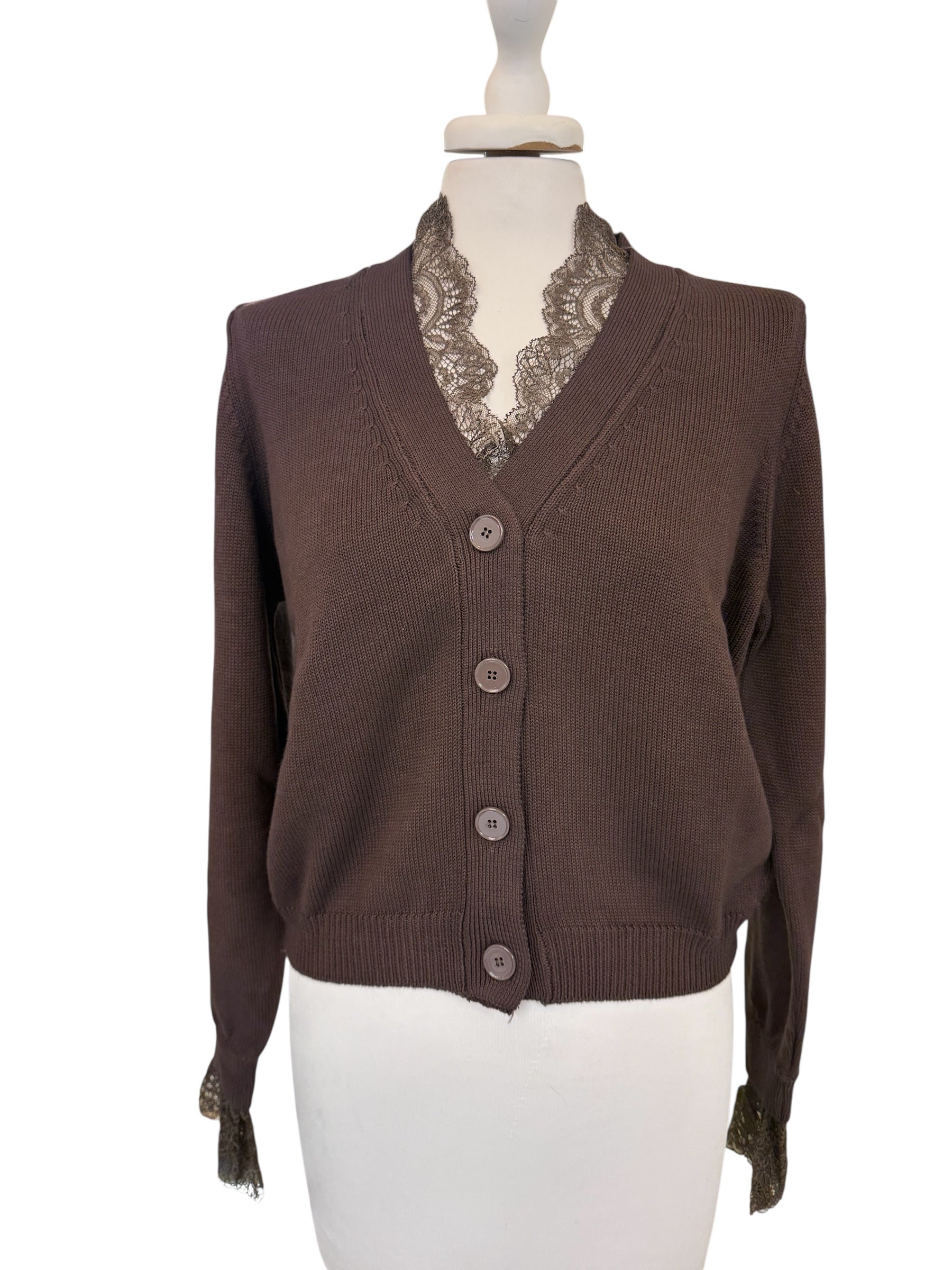 Cardigan pizzo moro