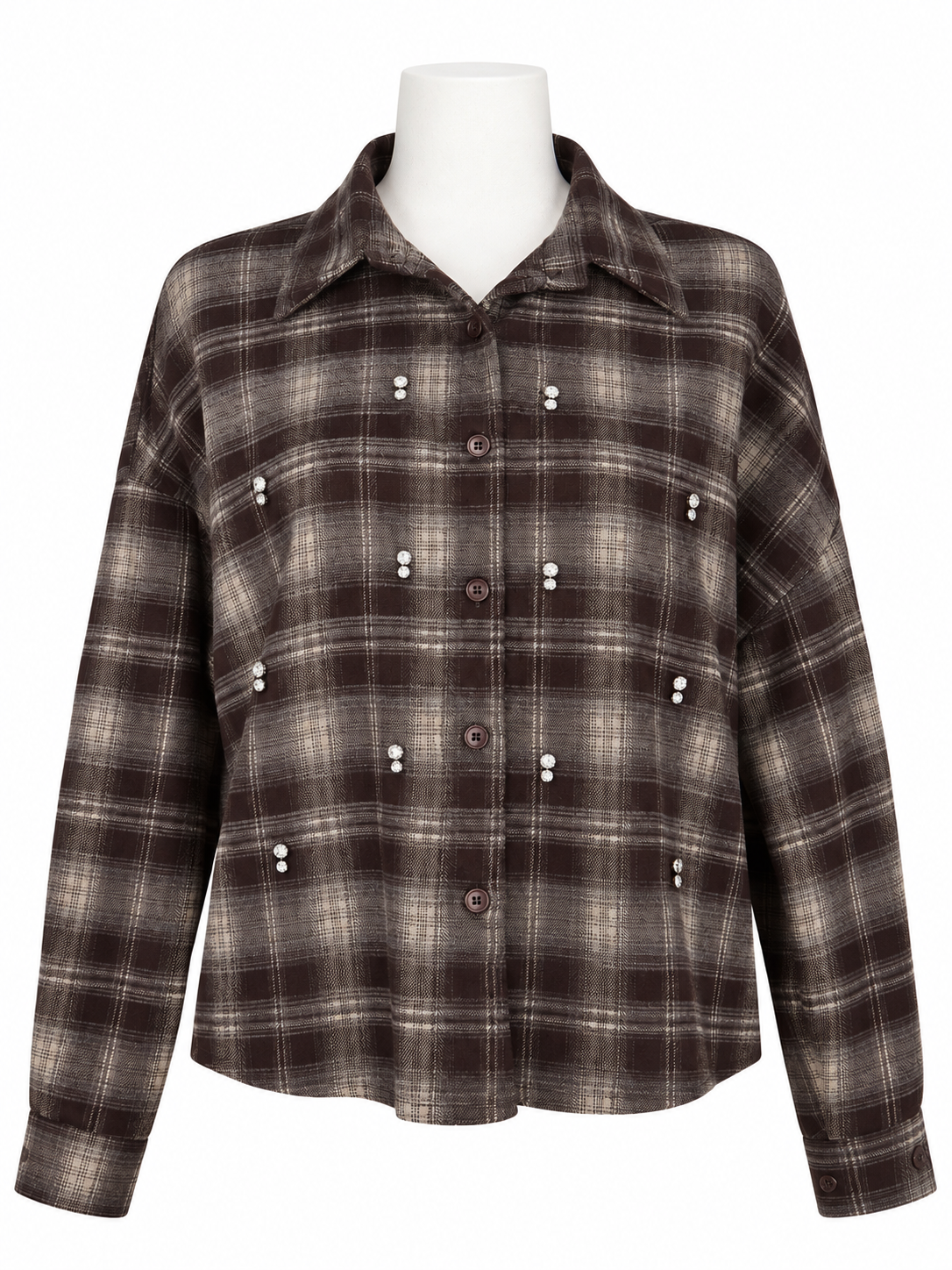 Camicia check con strass