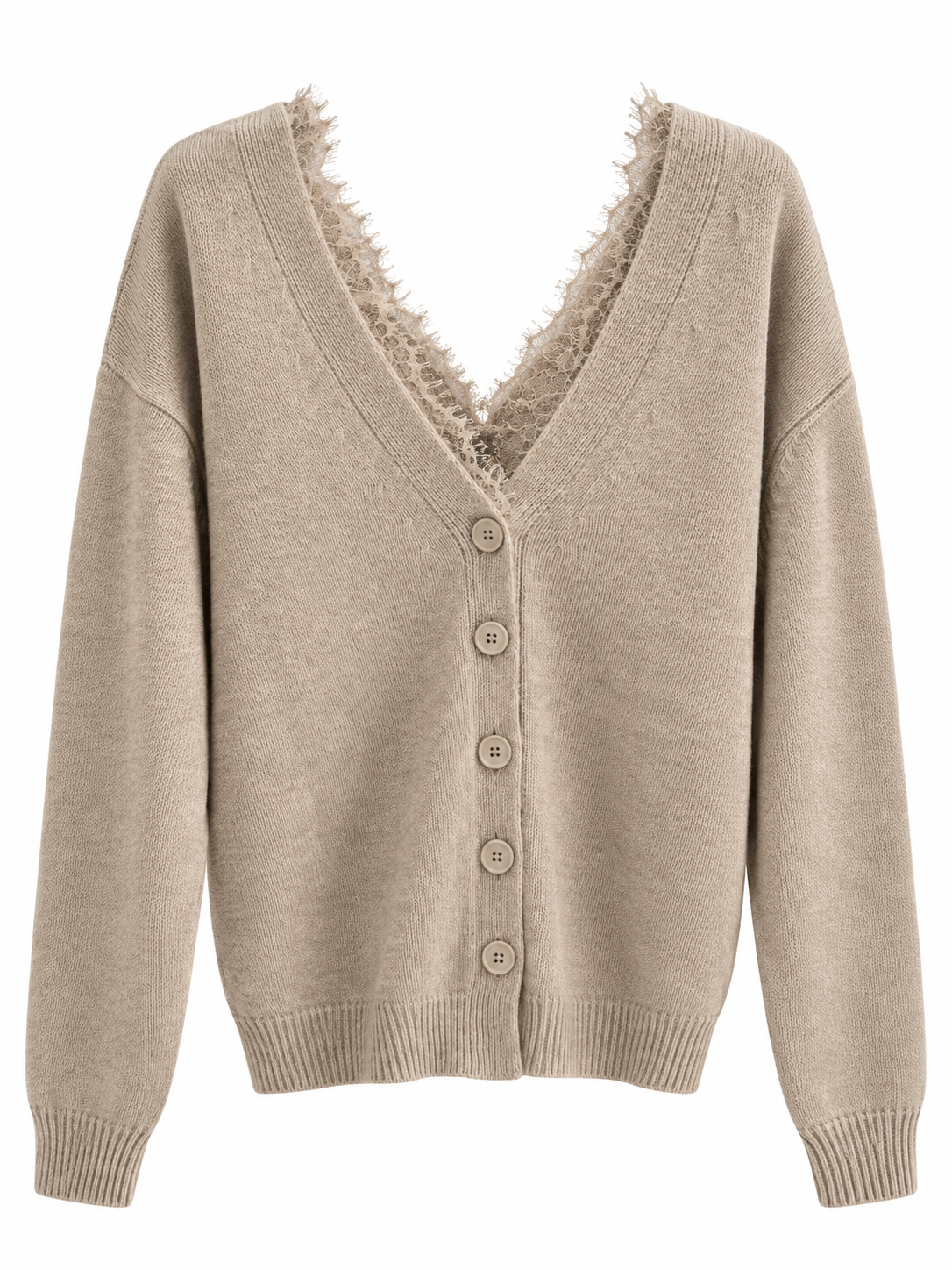 Maglia scollo V davanti e dietro con pizzo