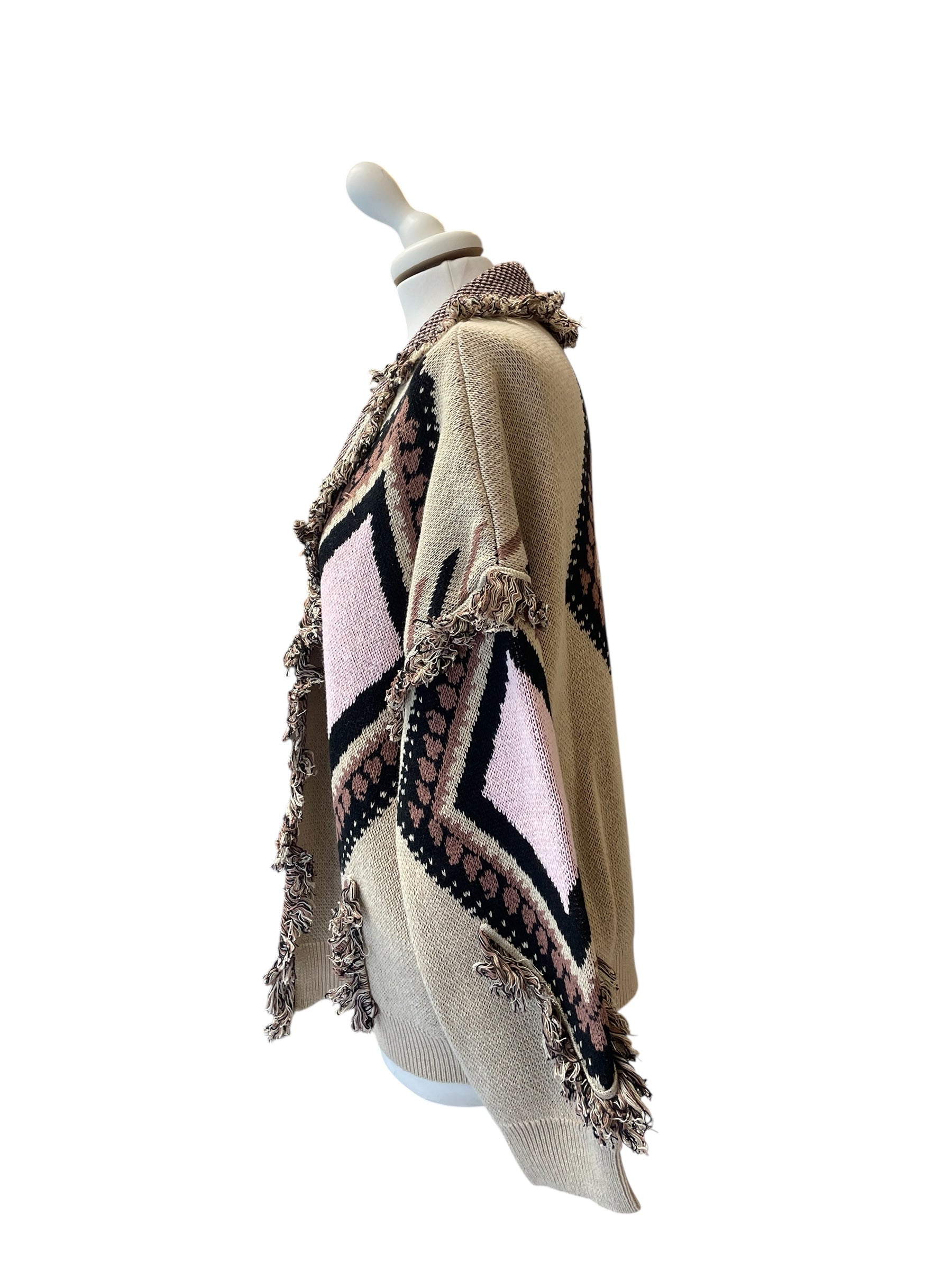 Cardigan alanui rosa/beige/nero