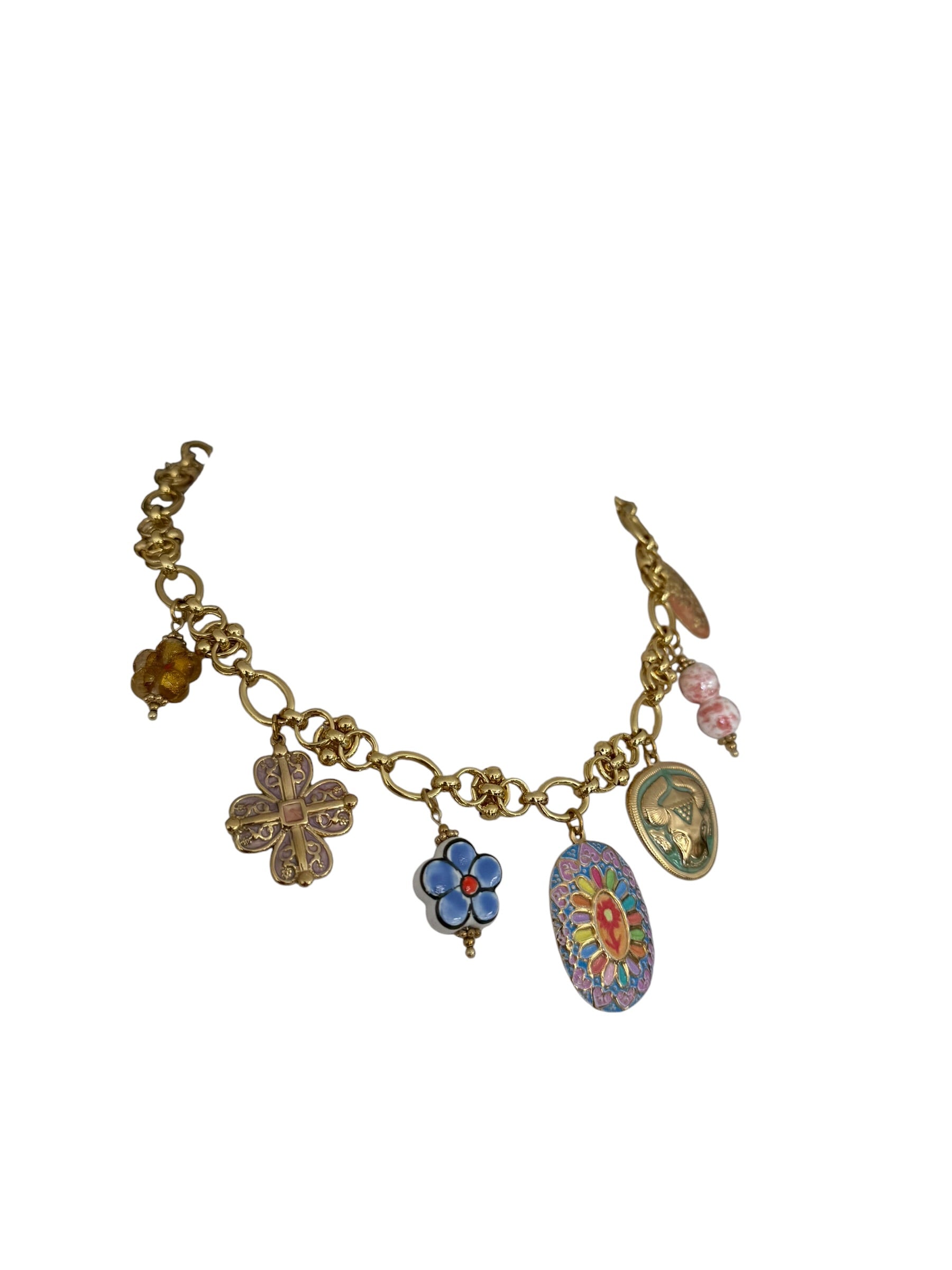Collana catena ciondoli colorati