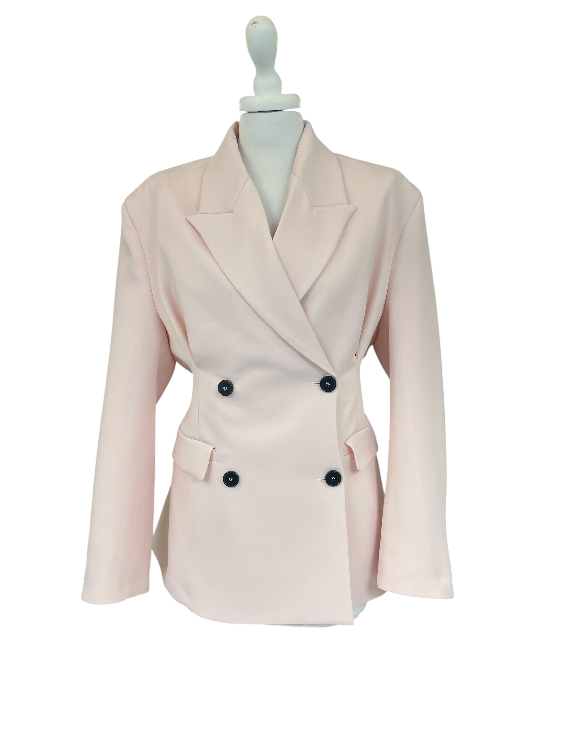 Giacca doppio petto ripresa dietro rosa