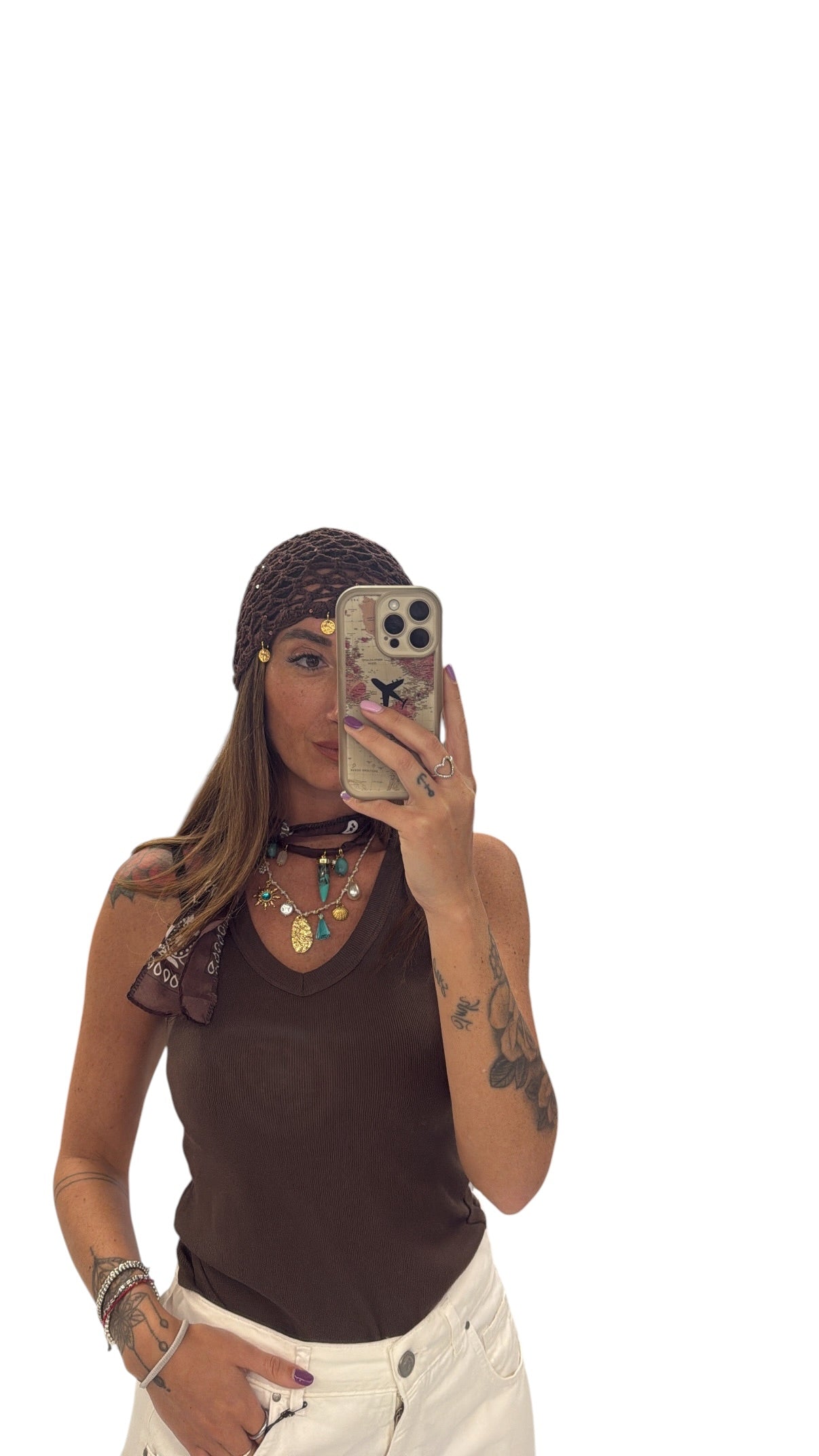 Cappellino crochet moro ciondoli