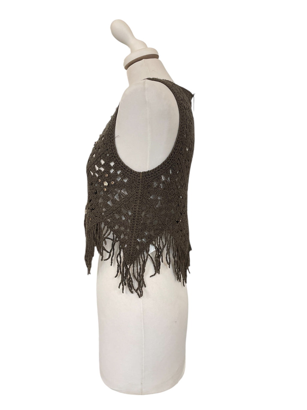 Top macramè con frange