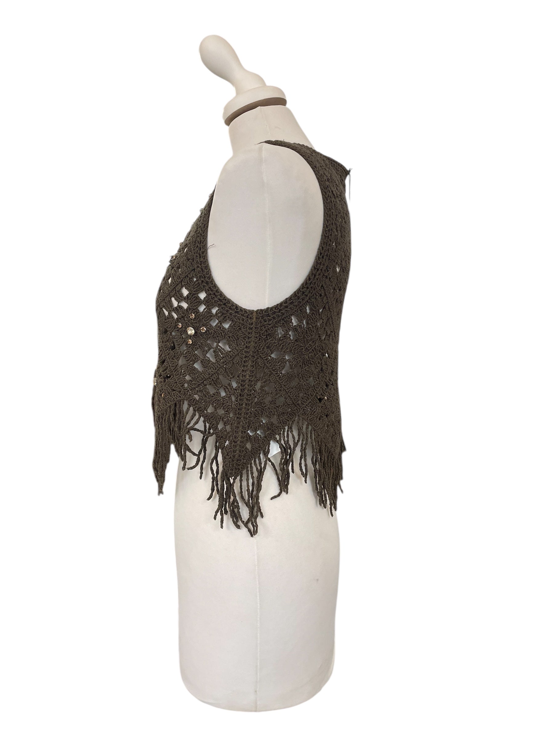 Top macramè con frange