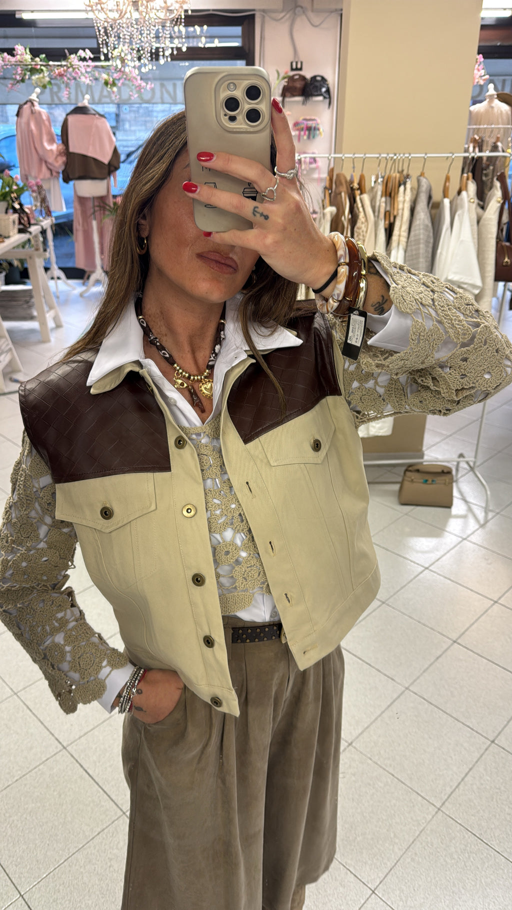 Gilet crema+inserto 38929 tensione in