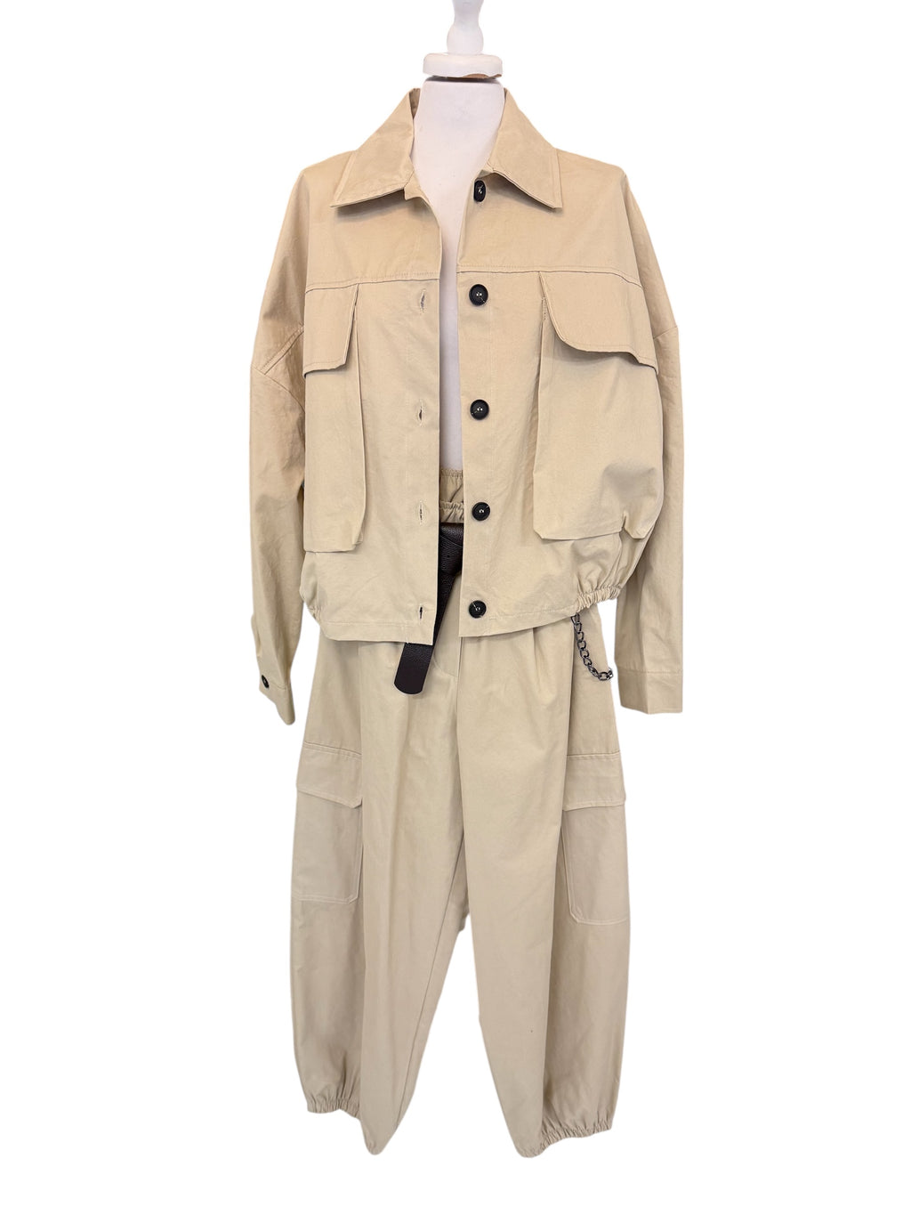 Bomber in cotone sabbia