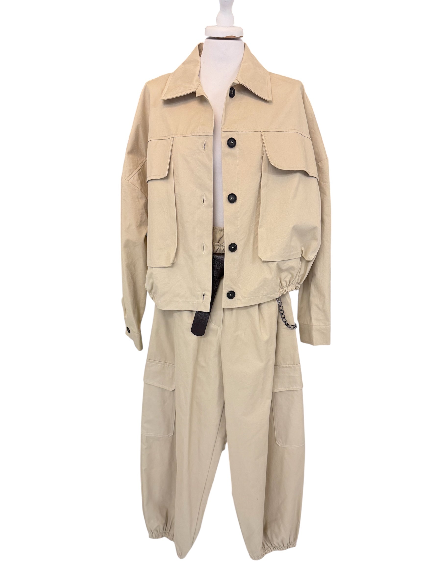 Bomber in cotone sabbia