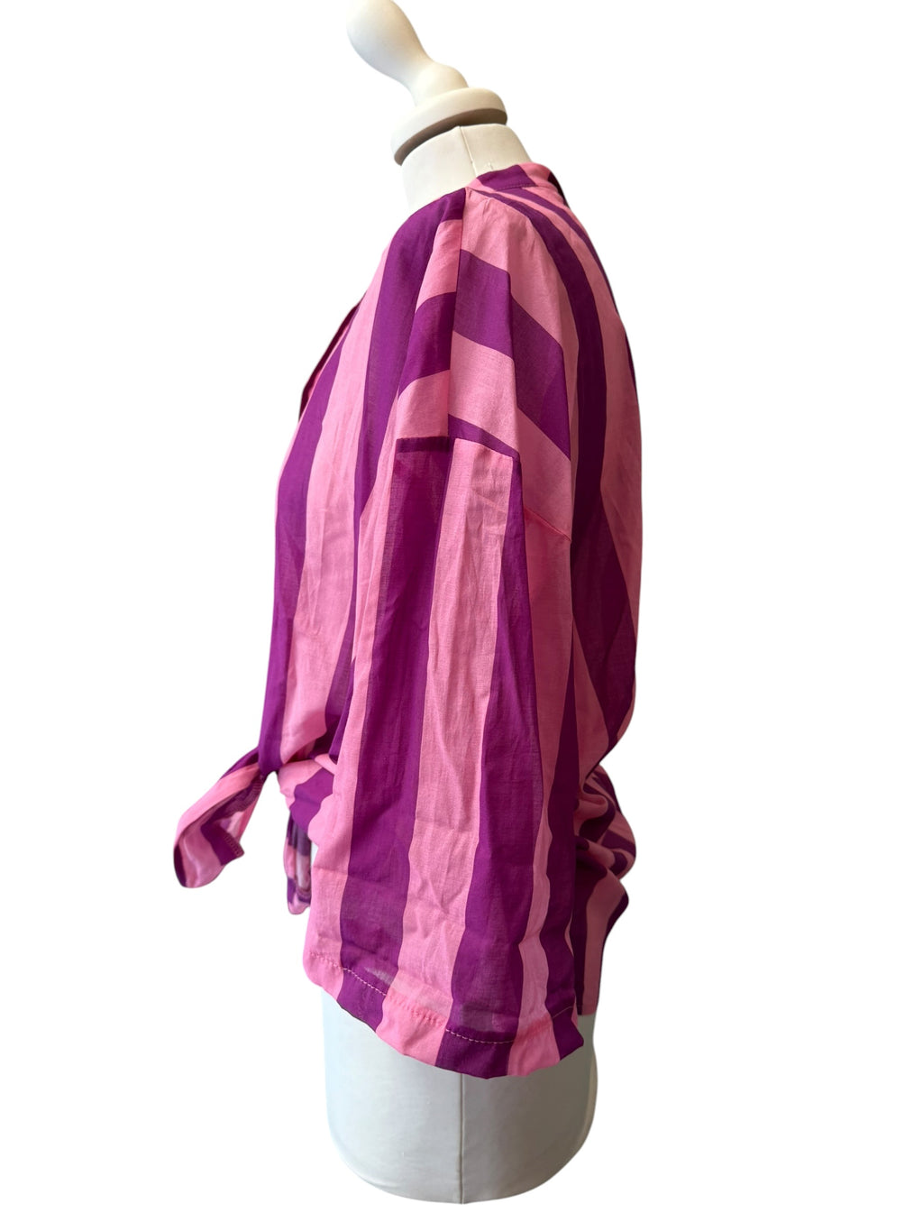 Camicia rigata rosa/viola