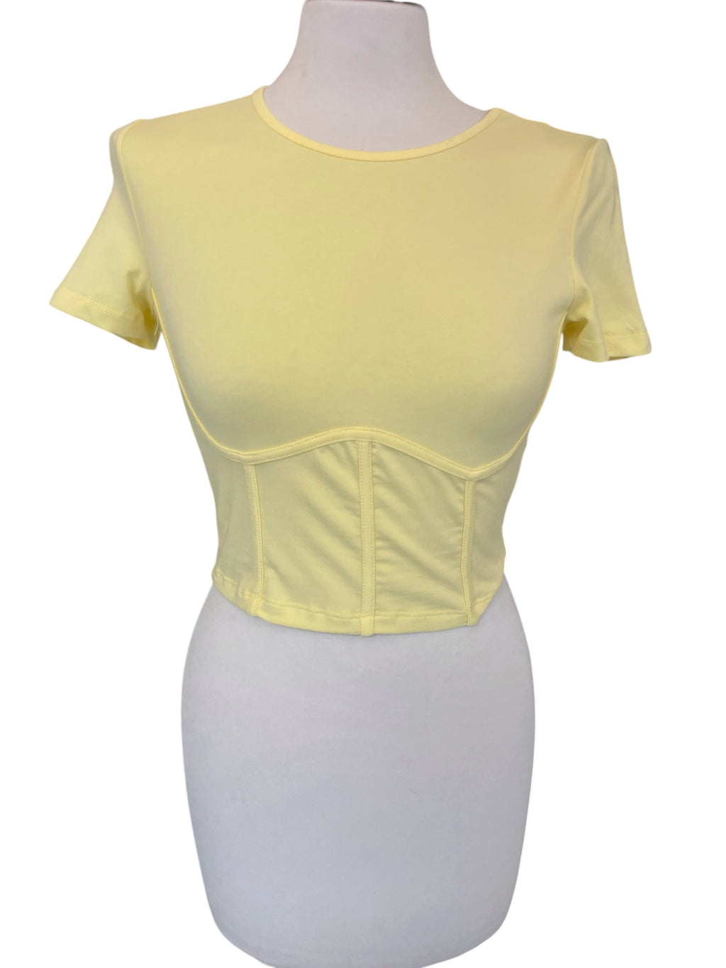T-shirt gialla crop
