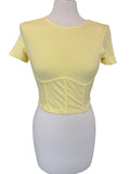 T-shirt gialla crop