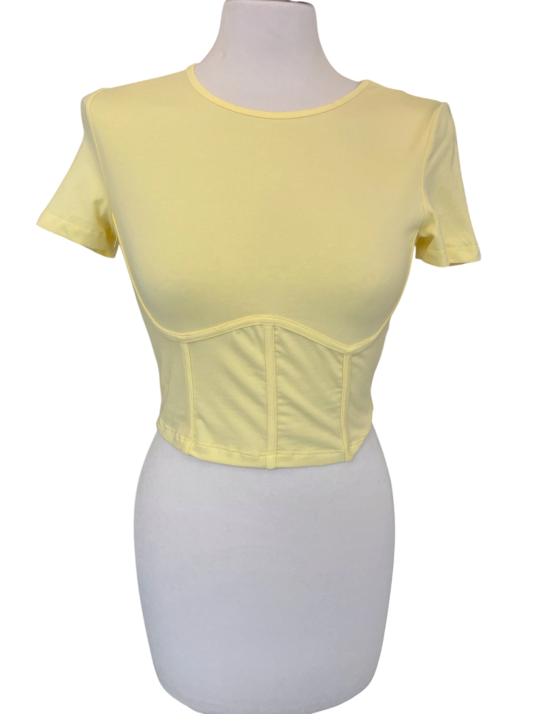 T-shirt gialla crop