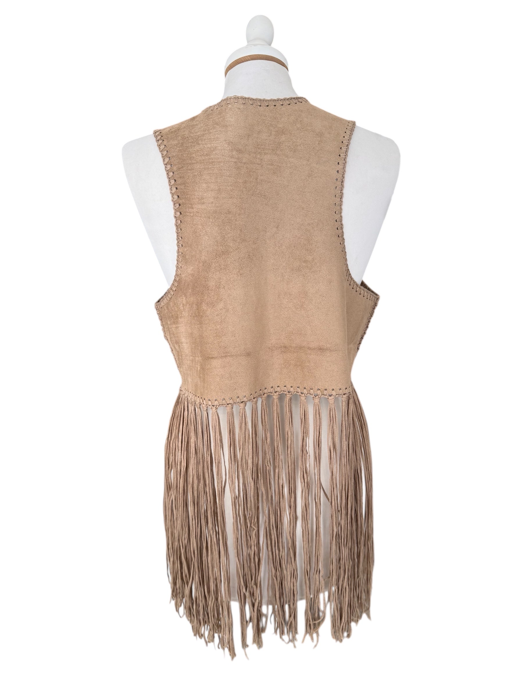 Gilet frange ricamo