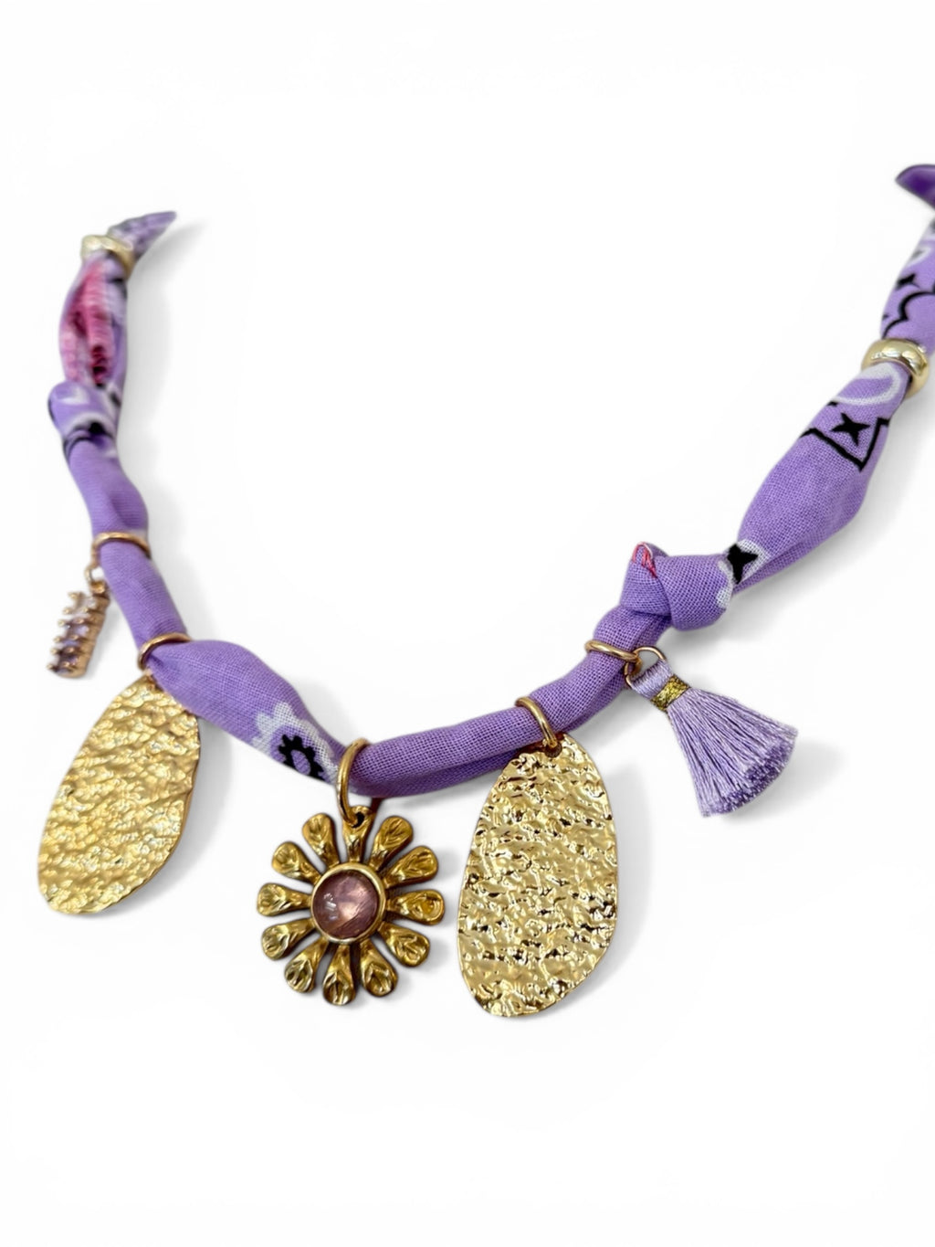 NECKLACE BANDANA LILLA FIORE