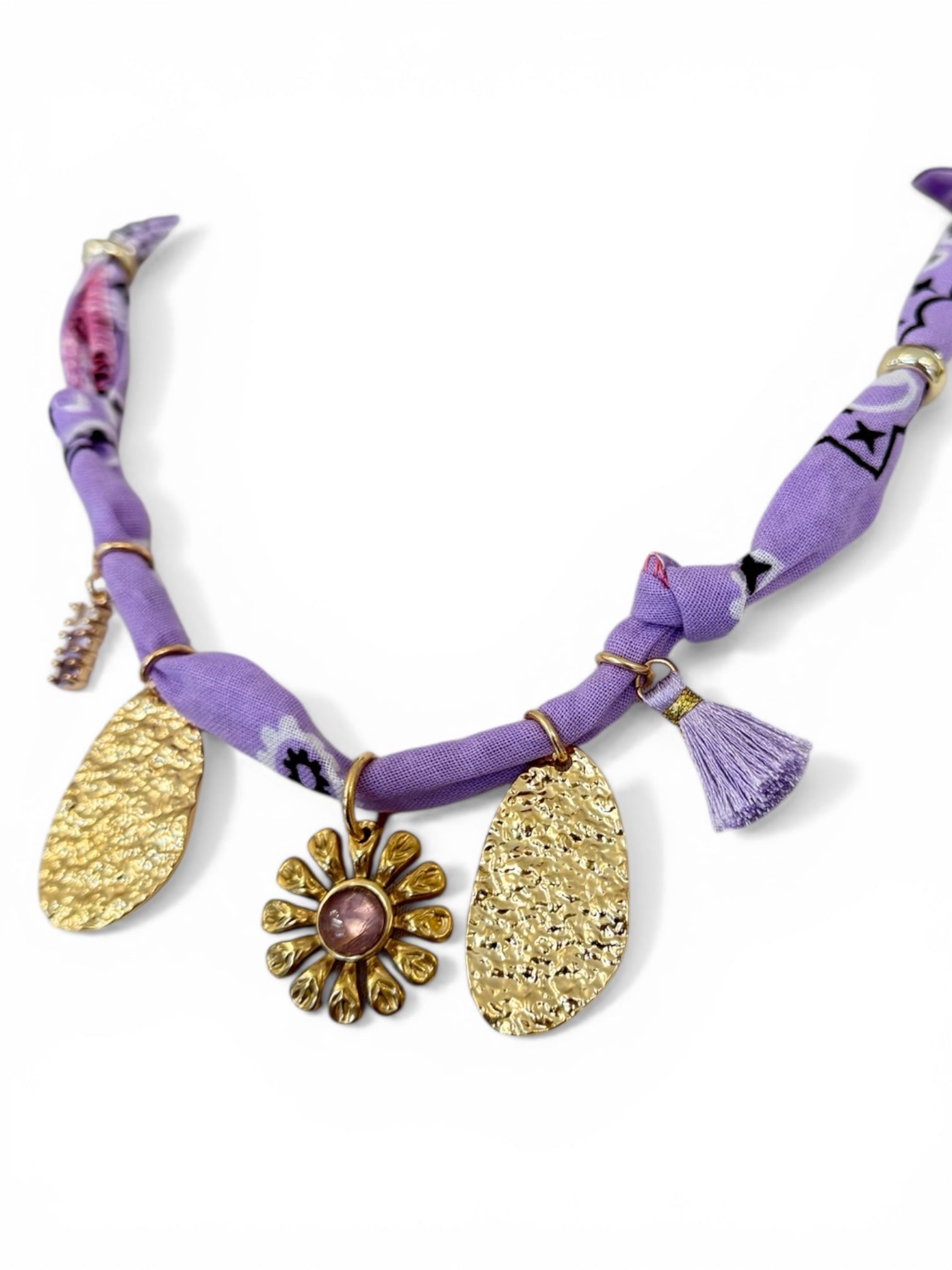 NECKLACE BANDANA LILLA FIORE