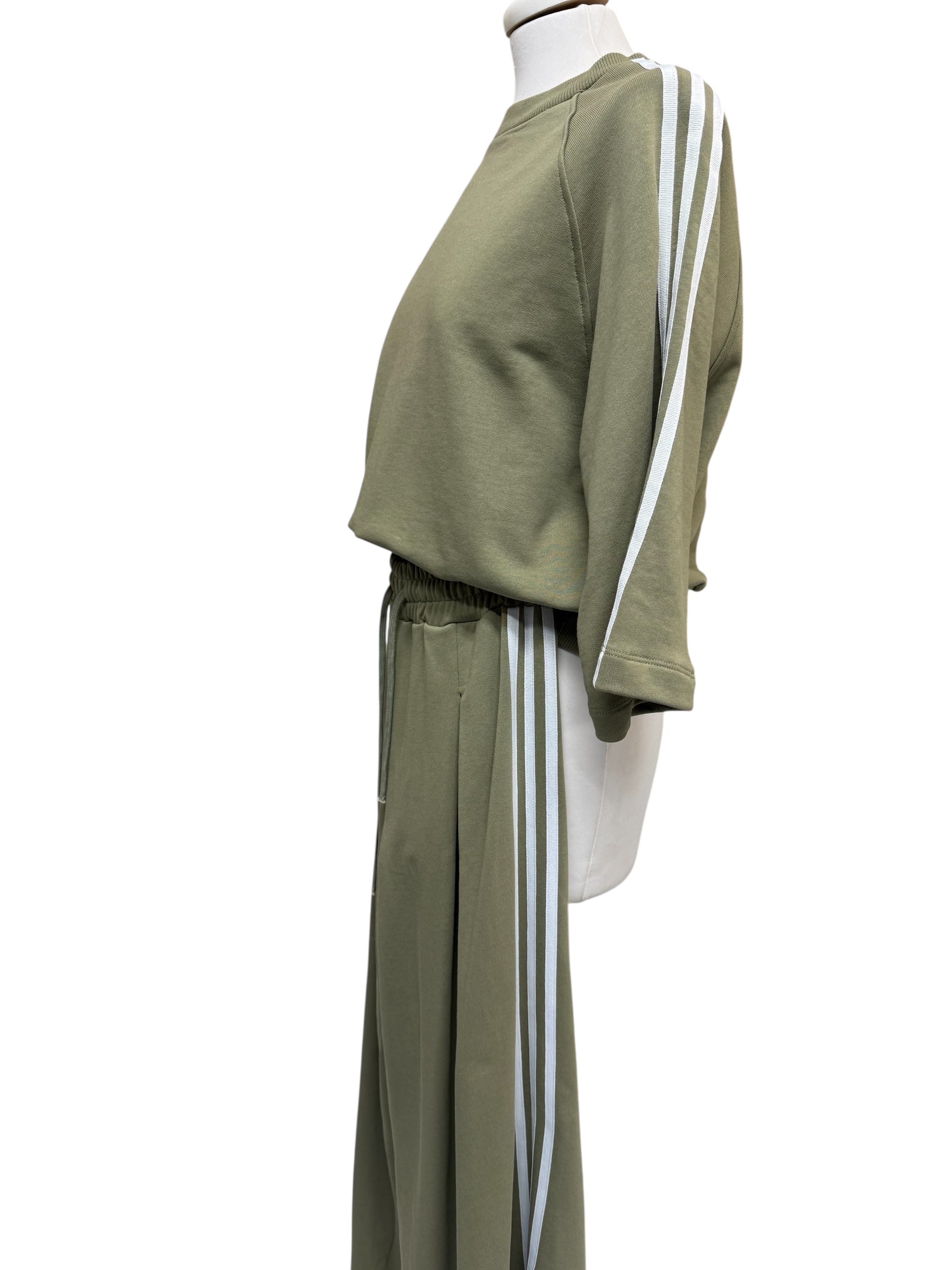 Pantalone verde bande laterali