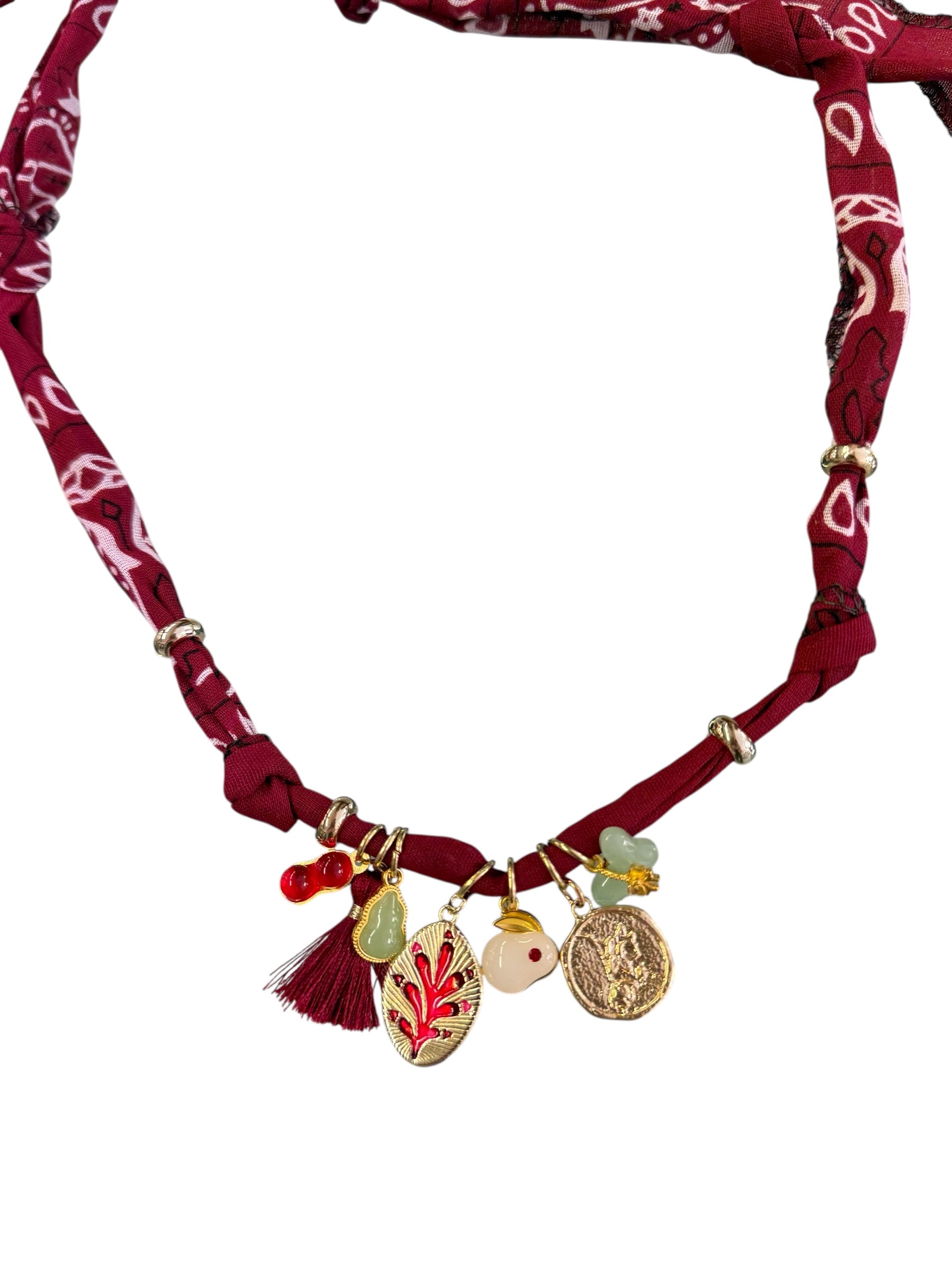 NECKLACE BANDANA BORDEAUX