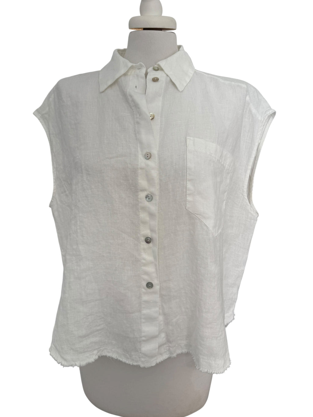 Camicia smanicata puro lino