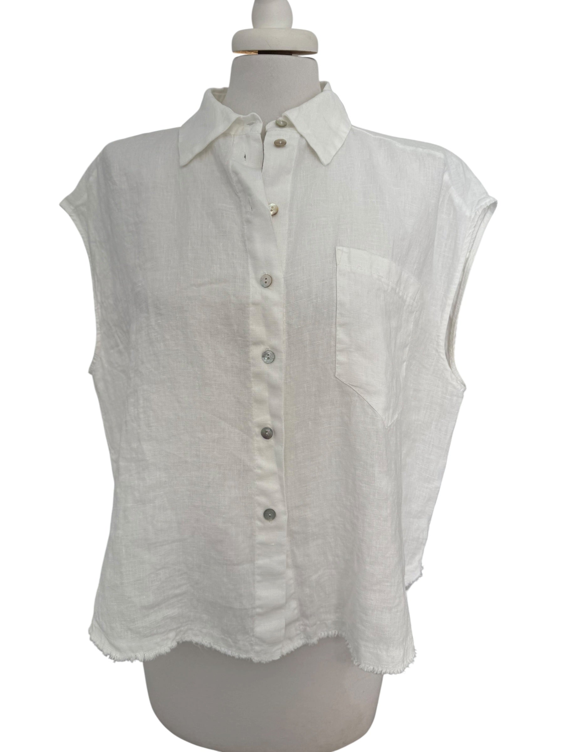 Camicia smanicata puro lino