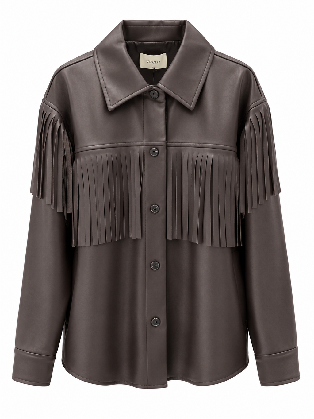 Giacca/ Camicia con frange in ecopelle