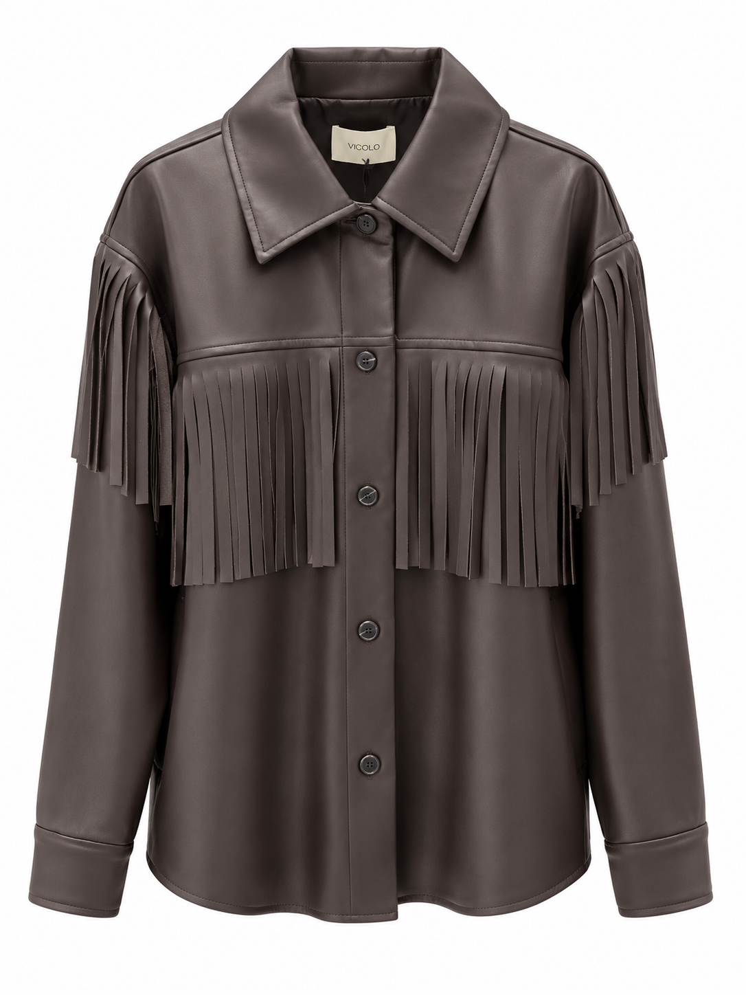Giacca/ Camicia con frange in ecopelle