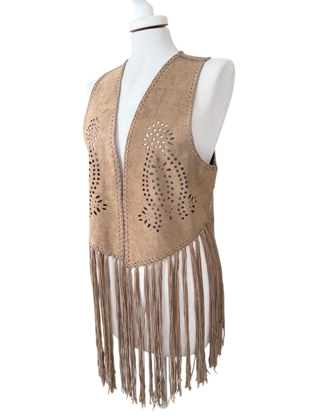 Gilet frange ricamo
