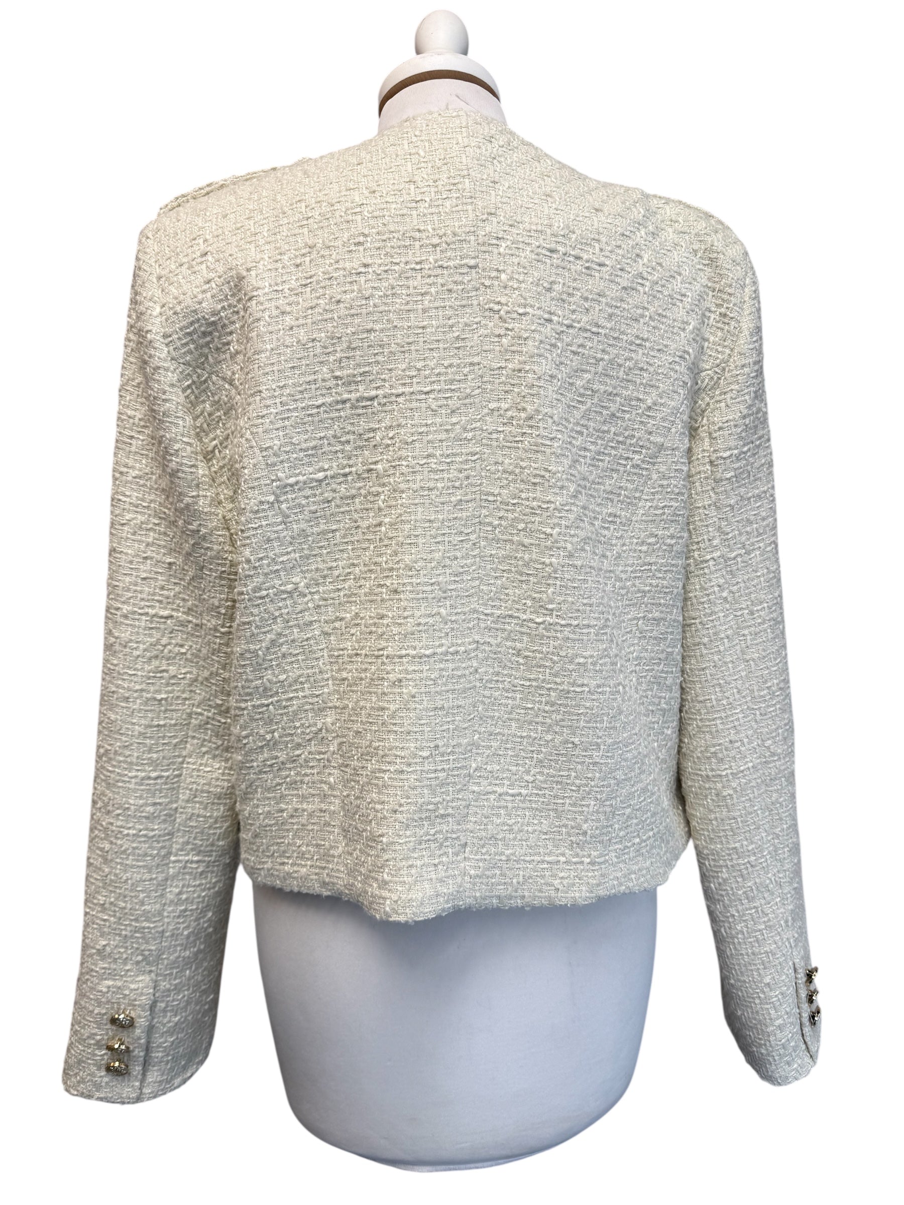 Giacca panna motivo militare