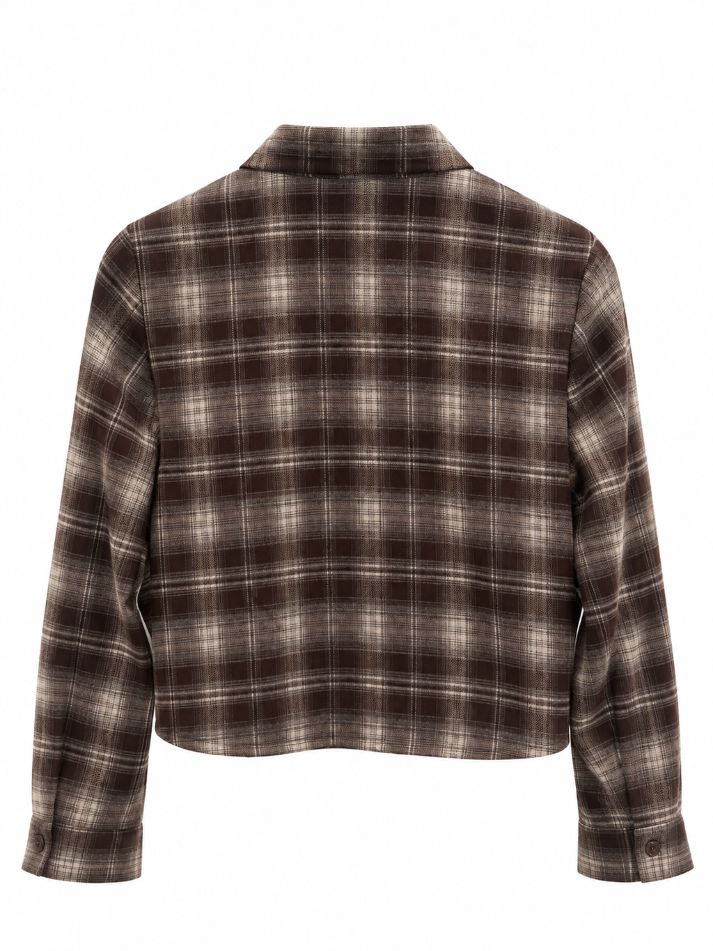Camicia check crop panna/moro