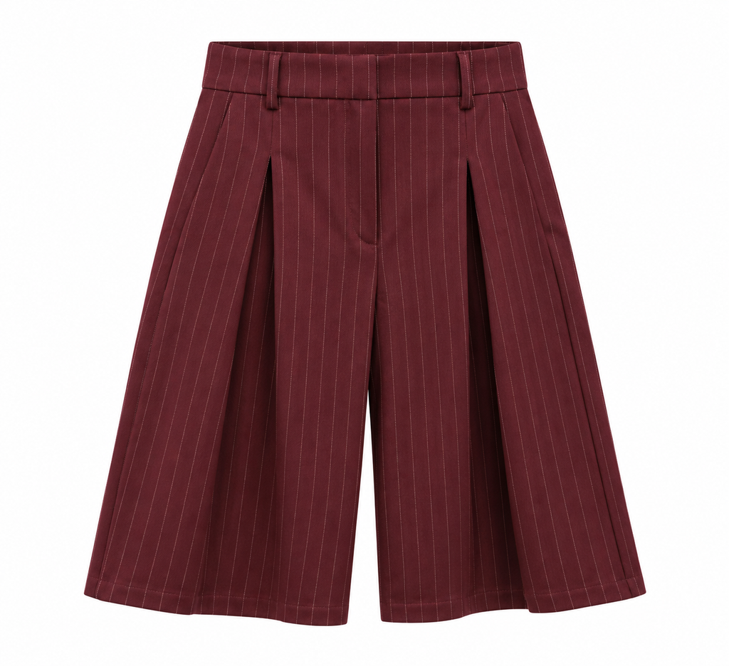 Bermuda gessato bordeaux