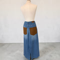 Jeans tasca in camoscio