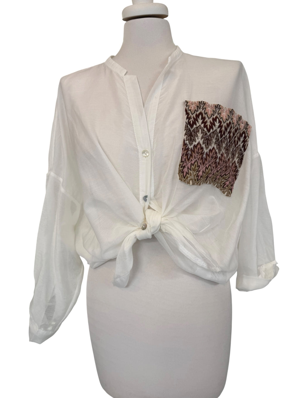 Camicia panna taschino Missoni